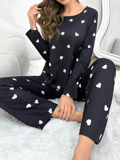 Black and White Heart Design Pajamas