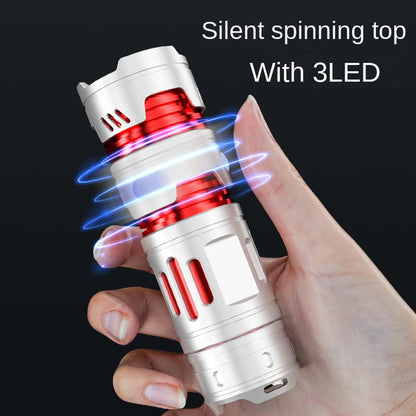 Portable Mini Flashlight Spiral Top Type-C Multifunctional Led Aluminum Alloy Strong Lighting Flashlight