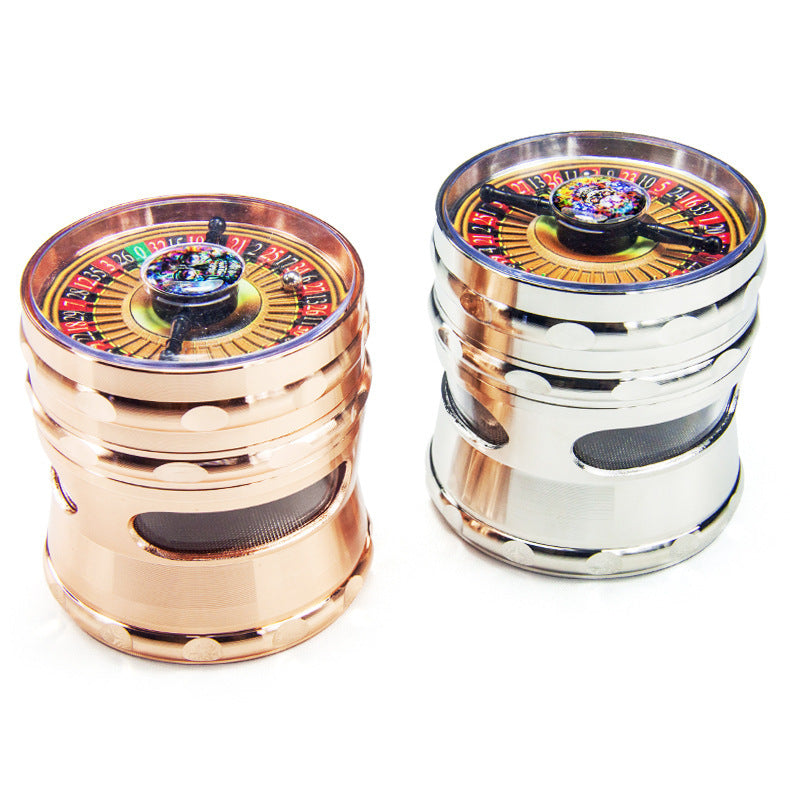 Zinc Alloy Pointer Roulette Wheel Tobacco Grinder