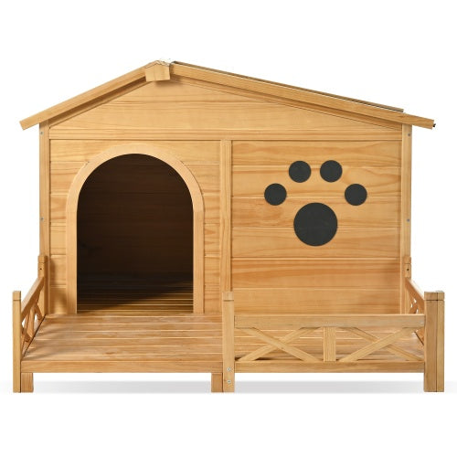 wooden Doghouse Outdoor with Porch