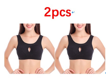 Women Bra Ladies Cotton Quake-Proof Underwear Sleep Tops No Buckles Non-Wire Lingerie with Removable Padded