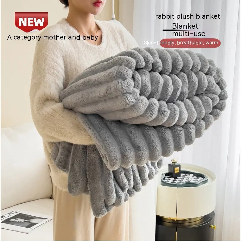 Plush Luxe Rabbit Fur Velvet Blanket