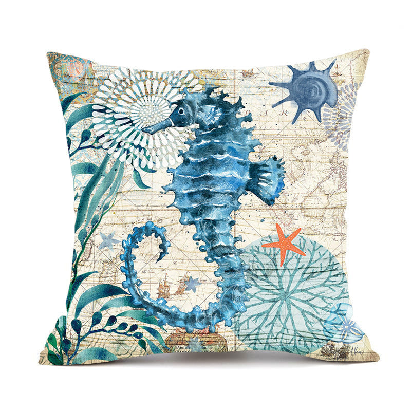 Cushion Covers Sea Turtle Printed Throw Pillowcases For Home Decor Sofa Chair Seat