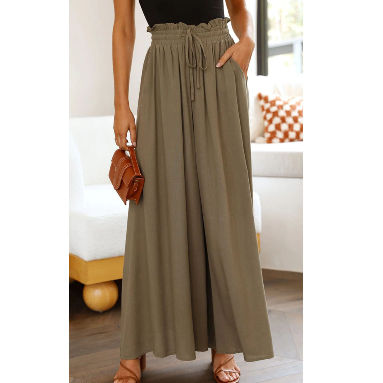 Printed Comfortable Casual Wide-leg women's Trousers