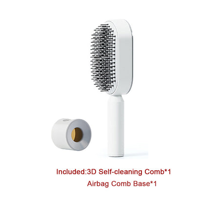 Self-Cleaning Hairbrush For Women One-key Cleaning Hair Loss Airbag Massage Scalp Comb Anti-Static Hairbrush