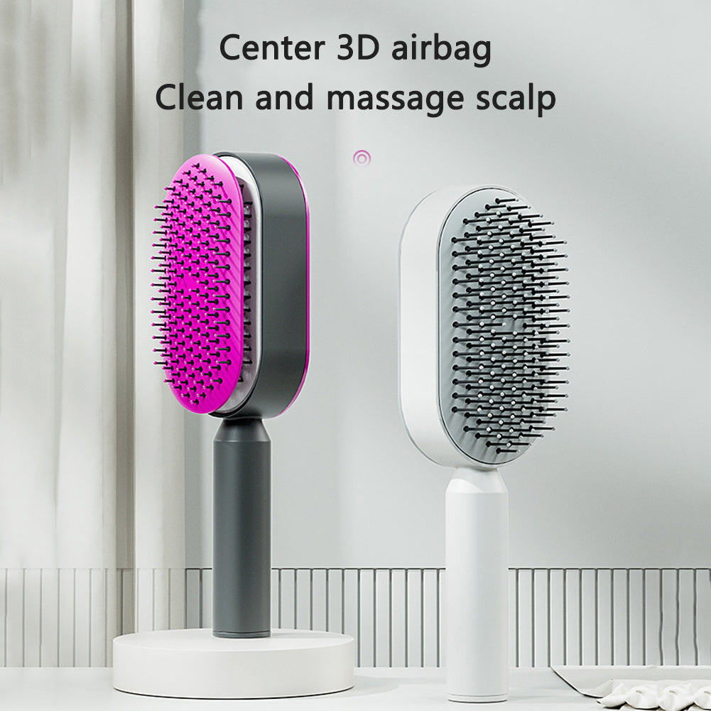 Self-Cleaning Hairbrush For Women One-key Cleaning Hair Loss Airbag Massage Scalp Comb Anti-Static Hairbrush