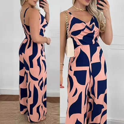 Women's Backless Waist slimming Wide-leg Jumpsuit