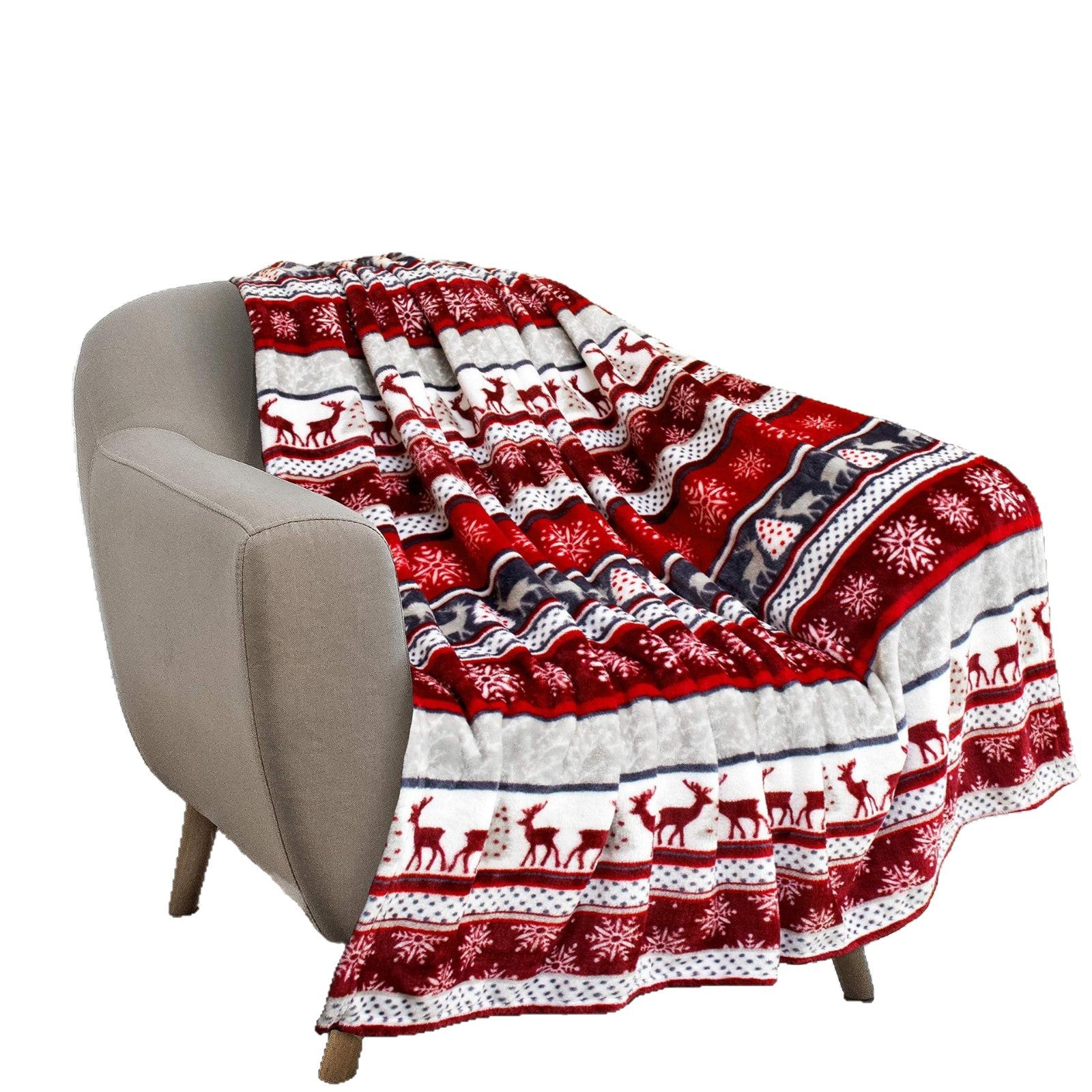 Christmas Holiday Reindeer Snowflannel Blanket Warm Sofa Decorative Blanket Nap Air-conditioning Blanket Dormitory Blanket