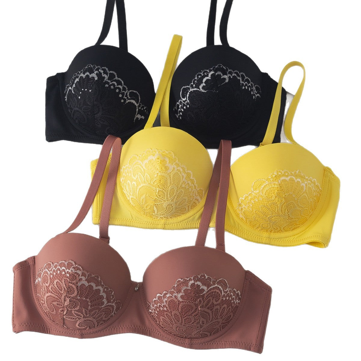 New Style Wireless Bra With Lace Design, Back 2-Row Hook Closure, Beautiful Back Design, French Style Women's Bra