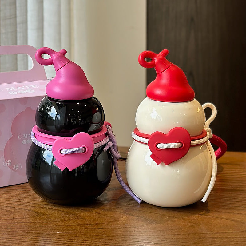 Gourd Thermos Cup For Girls With Good Looks New Large-Capacity Straw Water Kettle Student Cup 316 Stainless Steel