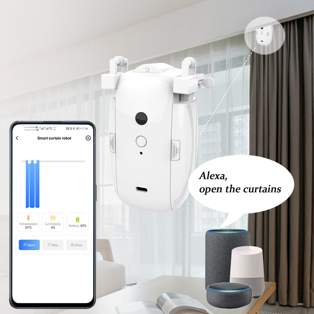 Electric Curtain Motor Smart Home Curtain Assistant Graffiti Mobile Phone Remote Control Automatic Smart Curtain Companion