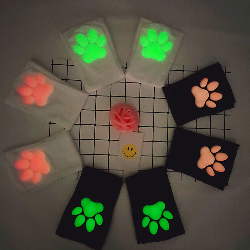 3D Cat Paw Socks Lolita Cosplay Anime Padded Cat Paw Socks Women's Long Tube Japanese Style Stockings