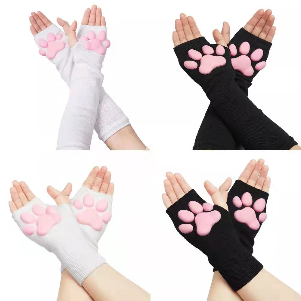 3D Cat Paw Socks Lolita Cosplay Anime Padded Cat Paw Socks Women's Long Tube Japanese Style Stockings
