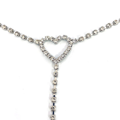 New Full Rhinestone Love Shape Rhinestone Waist Chain Ladies Temperament Fashion Super Flash Crystal Body Chain
