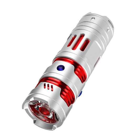 Portable Mini Flashlight Spiral Top Type-C Multifunctional Led Aluminum Alloy Strong Lighting Flashlight