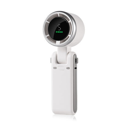 N607 High-Speed Turbocharged Handheld Fan With Digital Display, Mini Neck-Hanging Portable Folding Fan