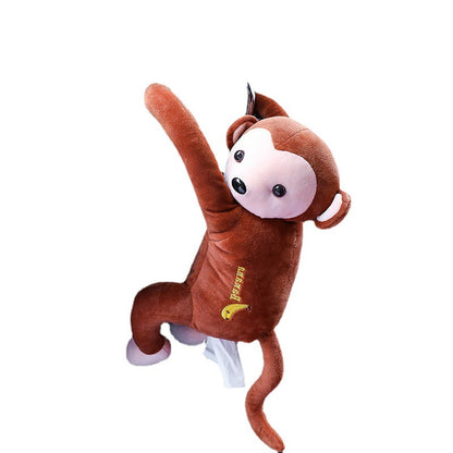Hanging Pippi Monkey Tissue Box Car Tissue Pumping Car Seat Back Buckle Tissue Box Cartoon Cute