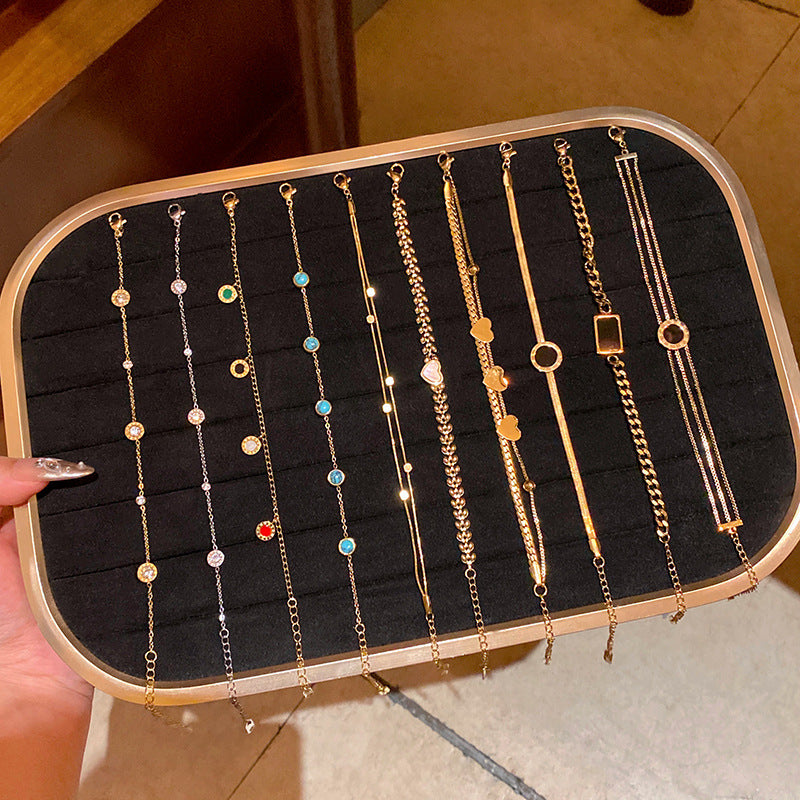 Rose Gold Non-fading Titanium Steel Bracelet Women&#039;s Light Luxury Niche High-end Love Bracelet Bracelet