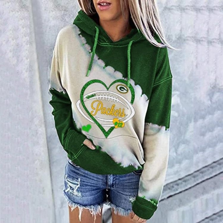 European And American Long-sleeved Hooded Sweater Women&amp;amp;amp;amp;amp;amp;amp;amp;amp;#039;s Street Football Uni Long-sleeved Pullover Love Hoodie