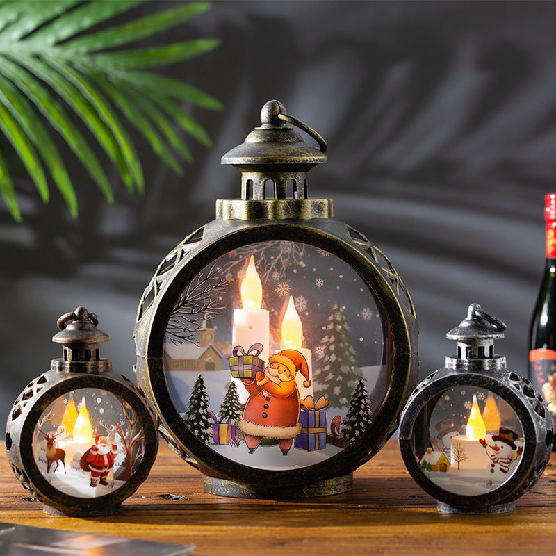 Christmas Decorations Retro Night Light Luminous Gift Window Ornaments Desktop Layout Props Atmosphere Pendant