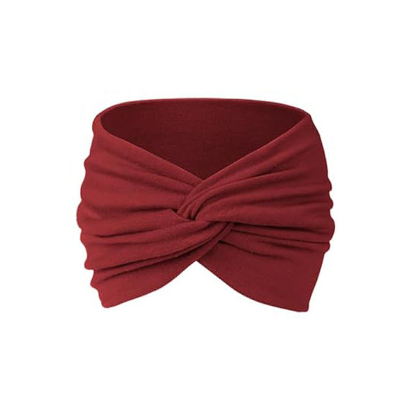 Bohemian Sports Headband Women's Wide Yoga Elastic Running Hair Accessory Headdress Pastoral Style Bow Headband