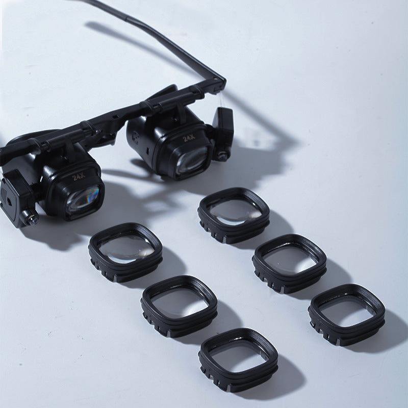 High Times 24 Times Headwear Glasses Portable Watch Repair Magnifier LED Lamp Mobile Phone Electronic Components Welding
