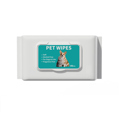 Pet Supplies Pet Wipes 80 Dogs And Cats Special Wipes Disposable Wash-free Cleaning