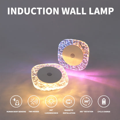 New Product Frosted Crystal Sky Round Square Wall Lamp Night Light Human Body Sensing Wiring-Free Magnetic Base Special Adjustment