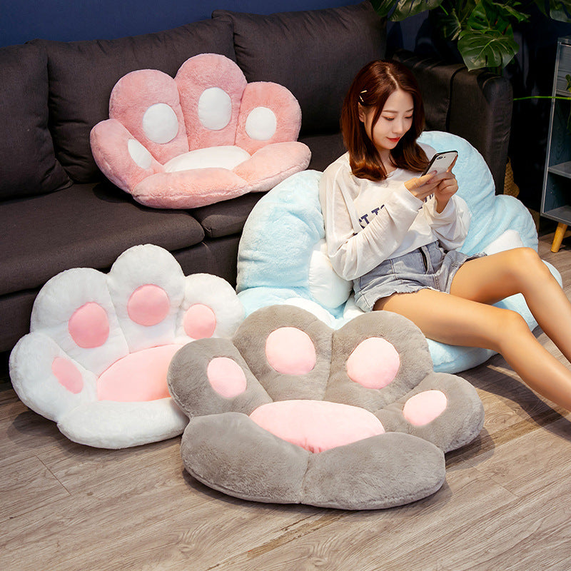 Ins Foot Half Surrounded By Bear Paw Cushion Chair Cushion Imitation Rabbit Hair Tatami Cushion Cat Claw Cushion Sofa Cushion