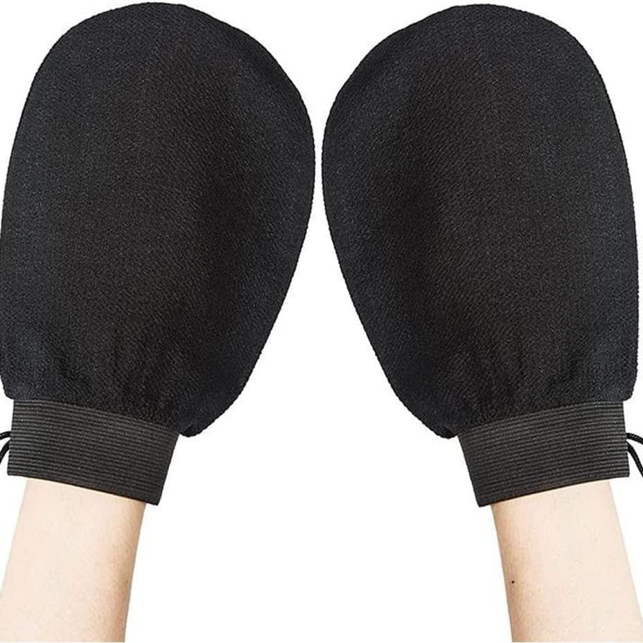 Black Bath Towel Gloves In Fine Sand Single-layer Double-sided Massage Back Pain-free Bath Exfoliating Horny Bath Towel