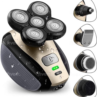 Five-head Electric Shaver, Bare Hair Clipper, Rechargeable Washable Razor