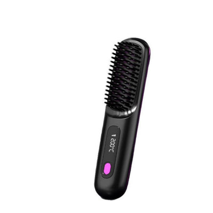 Wireless Lcd Portable Negative Ion Hair Straightening Comb Rechargeable Model That Won'T Damage Hair, Dual-Use Straightening And Curling Comb