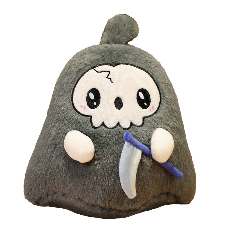 Funny Halloween Plush Toy Sickle Death White Ghost Doll Skull Doll Pillow Holiday Gift