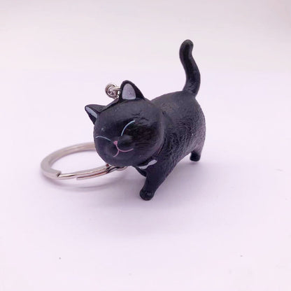 Creative New Vinyl Cartoon Kitten Key Chain Cat Pet Shop Gift Accessories Bag Car Key Chain