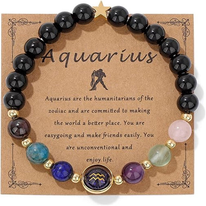 Birthday Stone Twelve Constellations Bracelet Unisex Handmade Bracelet Crystal Jewelry Bracelet