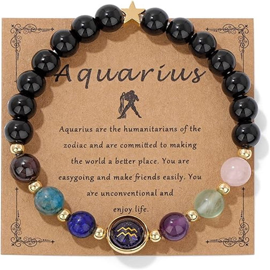 Birthday Stone Twelve Constellations Bracelet Unisex Handmade Bracelet Crystal Jewelry Bracelet