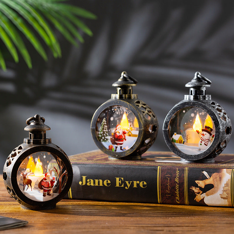 Christmas Decorations Retro Night Light Luminous Gift Window Ornaments Desktop Layout Props Atmosphere Pendant