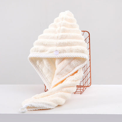 Hair Drying Cap For Women, Double-Layer Thickened Strong Absorbent Turban, Student Dormitory Coral Velvet Blow-Free Shower Cap, Hair Drying Towel