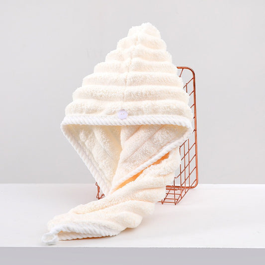 Hair Drying Cap For Women, Double-Layer Thickened Strong Absorbent Turban, Student Dormitory Coral Velvet Blow-Free Shower Cap, Hair Drying Towel