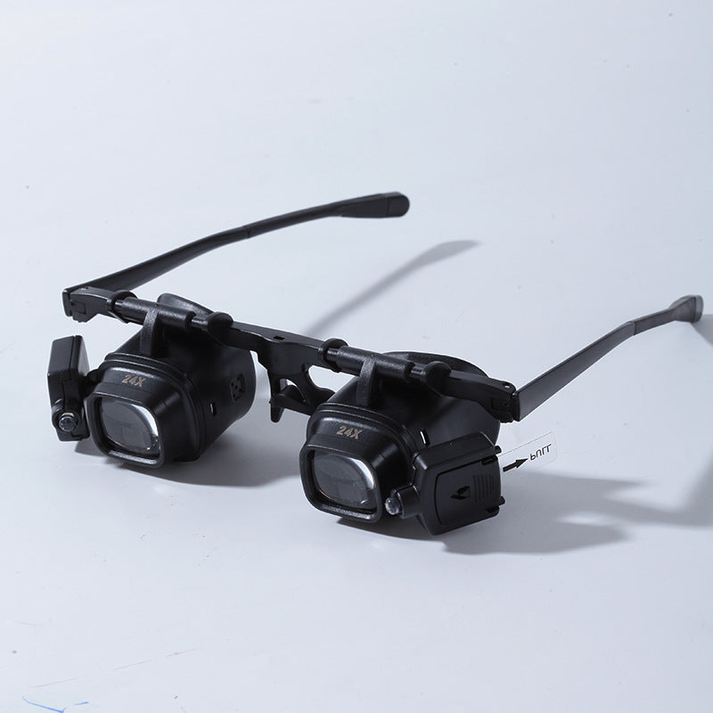 High Times 24 Times Headwear Glasses Portable Watch Repair Magnifier LED Lamp Mobile Phone Electronic Components Welding