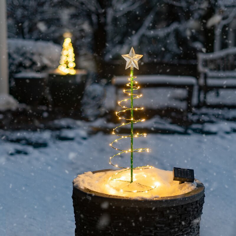 Christmas Garden Lights String Star Christmas Tree Decoration Lights LED Solar Christmas Tree