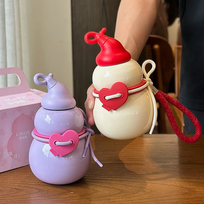 Gourd Thermos Cup For Girls With Good Looks New Large-Capacity Straw Water Kettle Student Cup 316 Stainless Steel
