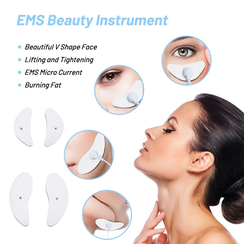 V-Shaped Face Wrinkle Removal Facial Massager Ems Facial Massager Low Frequency Pulse Crescent-Shaped Beauty Instrument Remote Control Model