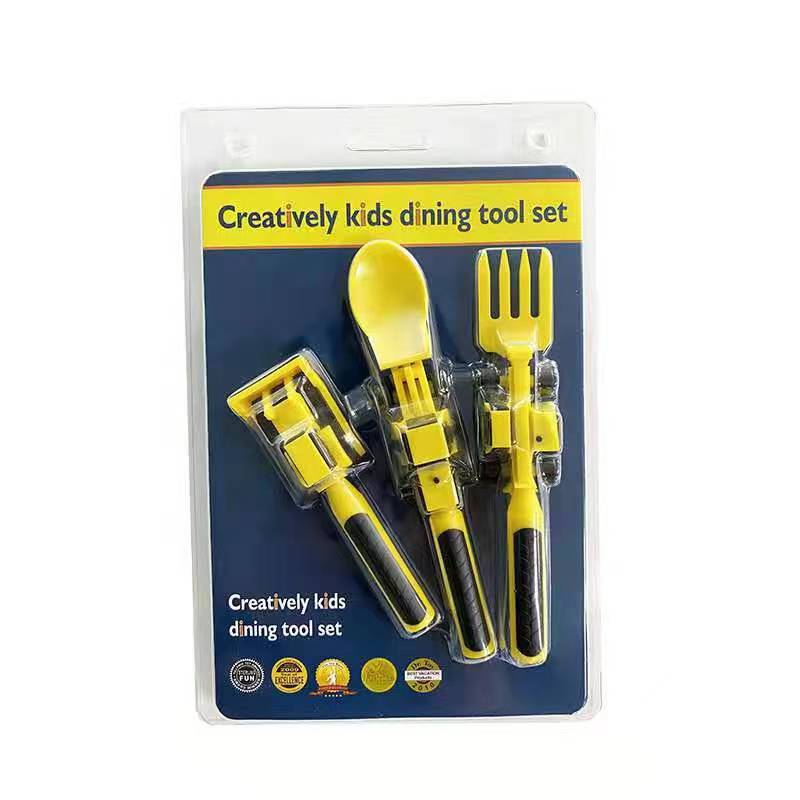 Children&#039;s Tableware Three Suit Dinneractive Car Bulldozer Excavator Shovel Fork Shovel Plate