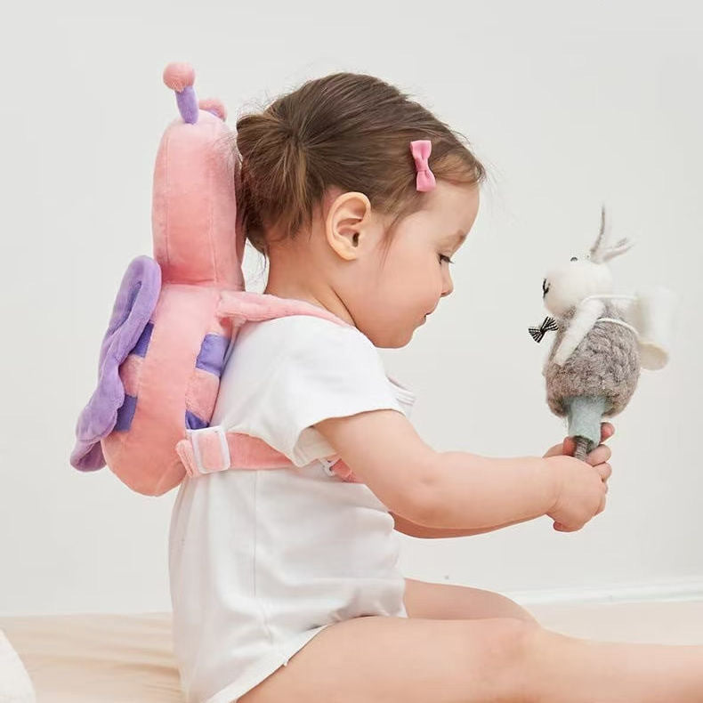 Baby Anti-fall Pillow Headrest Child Protection Toddler Anti-collision Cap Crystal Velvet Multifunctional Toy Baby Pillow