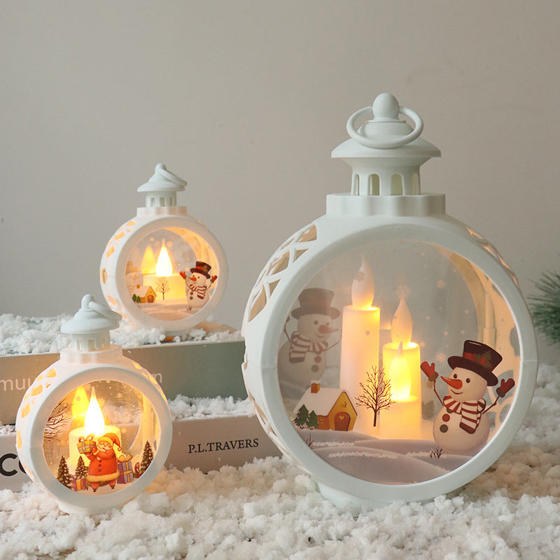 Christmas Decorations Retro Night Light Luminous Gift Window Ornaments Desktop Layout Props Atmosphere Pendant
