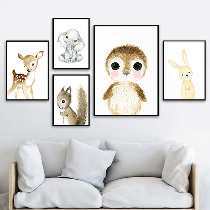 Animal Cartoon Canvas Paintings