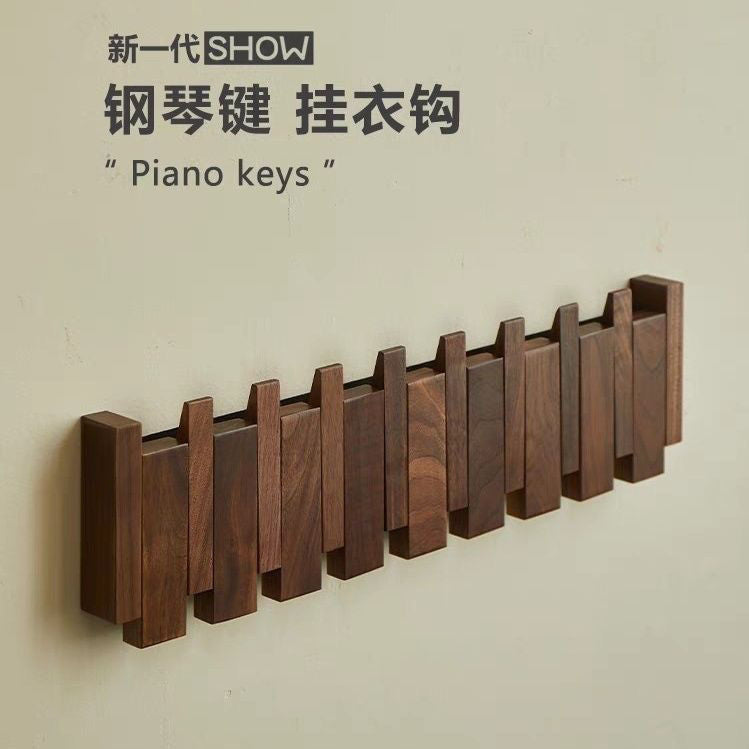 Nordic Punch-free Solid Wood Piano Hanger For Rental House Household Entrance Door Wall Hanging Hanging Hanger For Entrance
