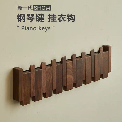 Nordic Punch-free Solid Wood Piano Hanger For Rental House Household Entrance Door Wall Hanging Hanging Hanger For Entrance