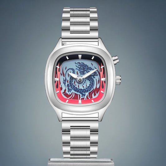 Creative Personality Retro Dragon-shaped Dynamic Dual-display Watch Men&#039;s Fashion Original Niche High-end Waterproof Watch